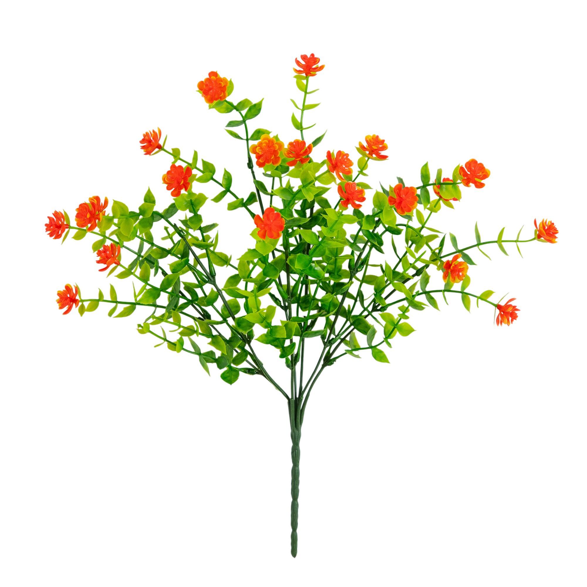 13" UV Resistant Artificial Flowering Mini Rose Bushes